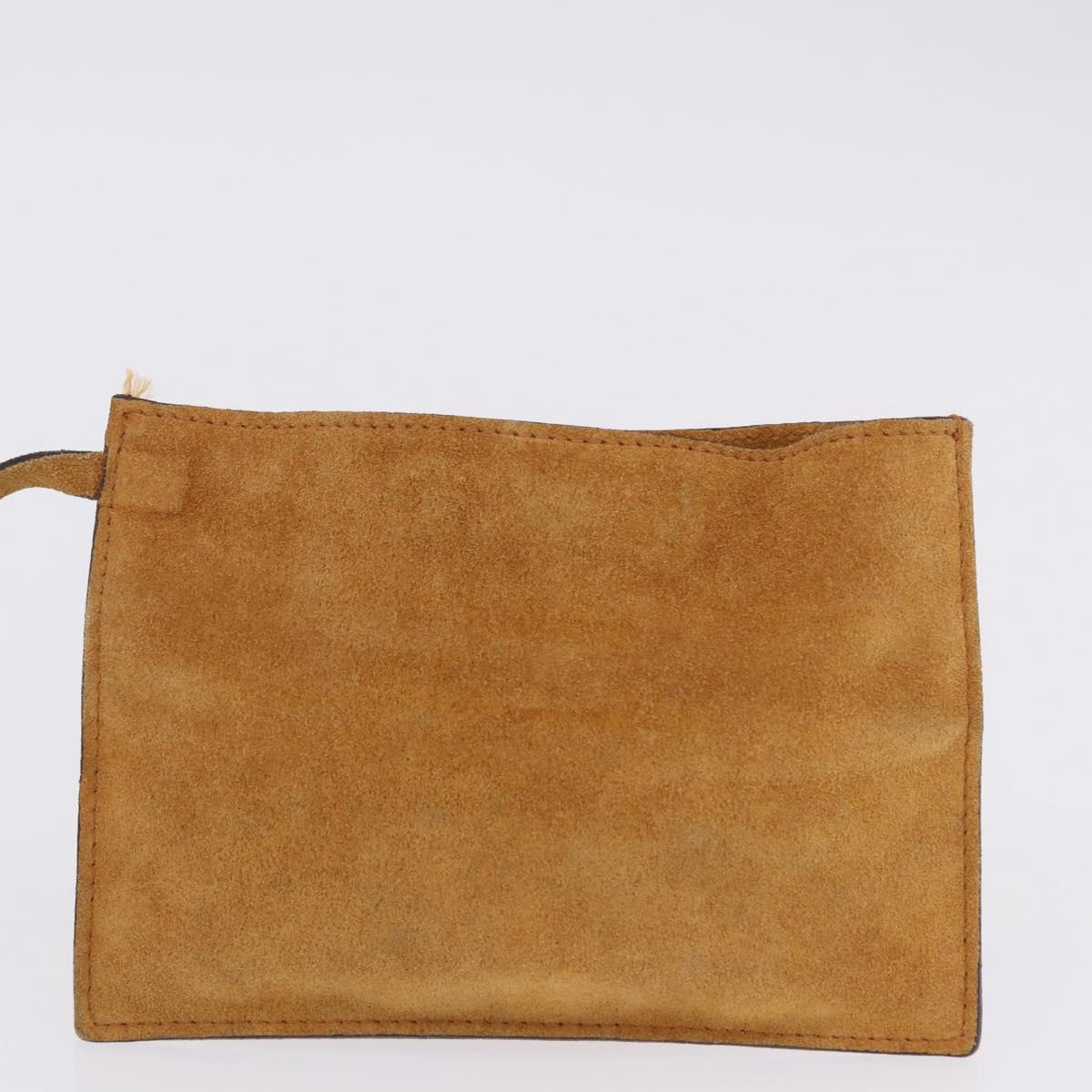 FENDI Hand Bag Suede Beige Auth 202880