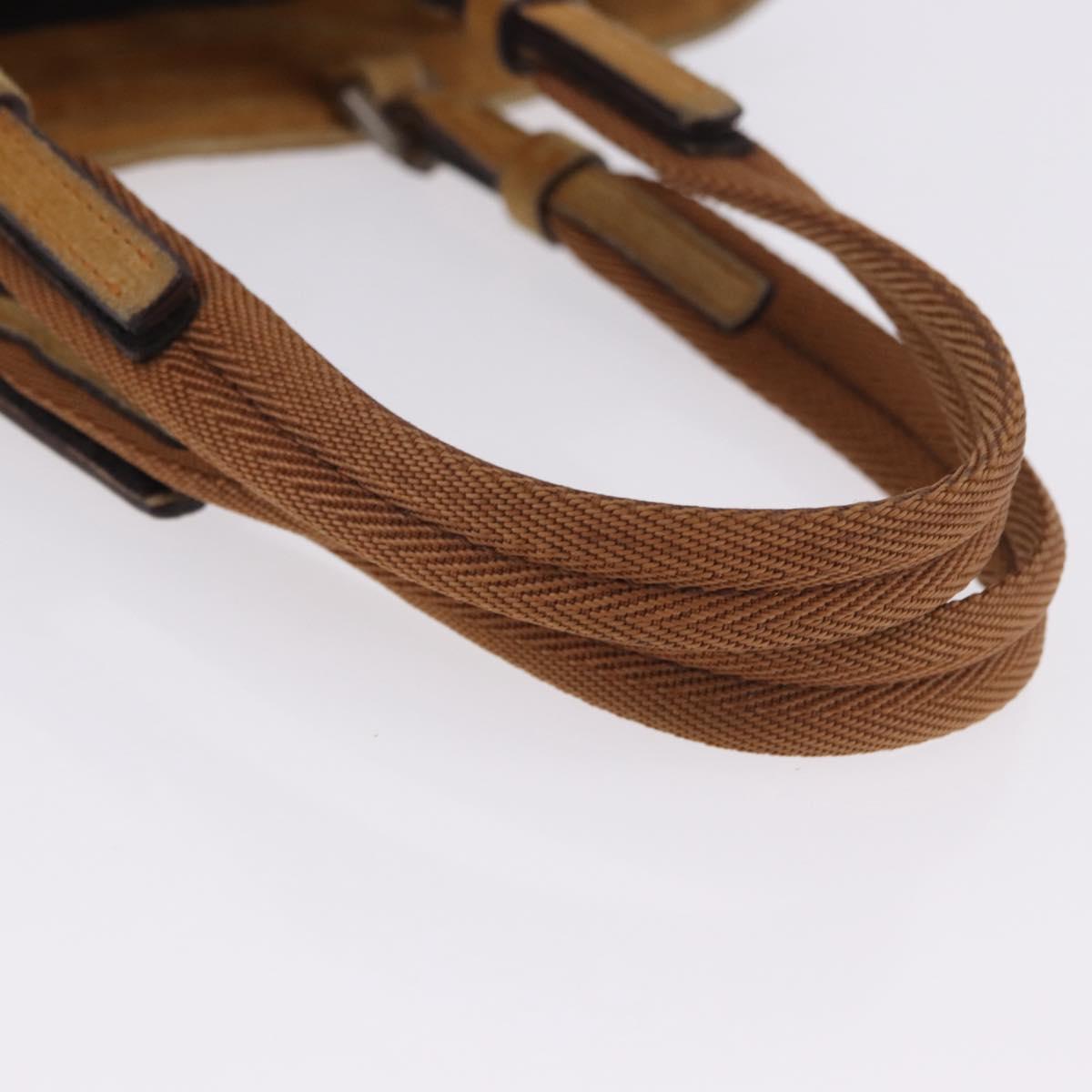 FENDI Hand Bag Suede Beige Auth 202880