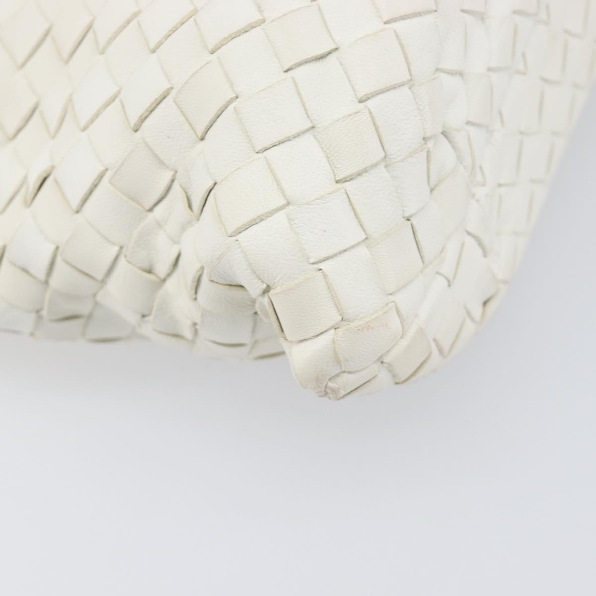 BOTTEGA VENETA INTRECCIATO Hand Bag Leather White 162112 Auth 202883V