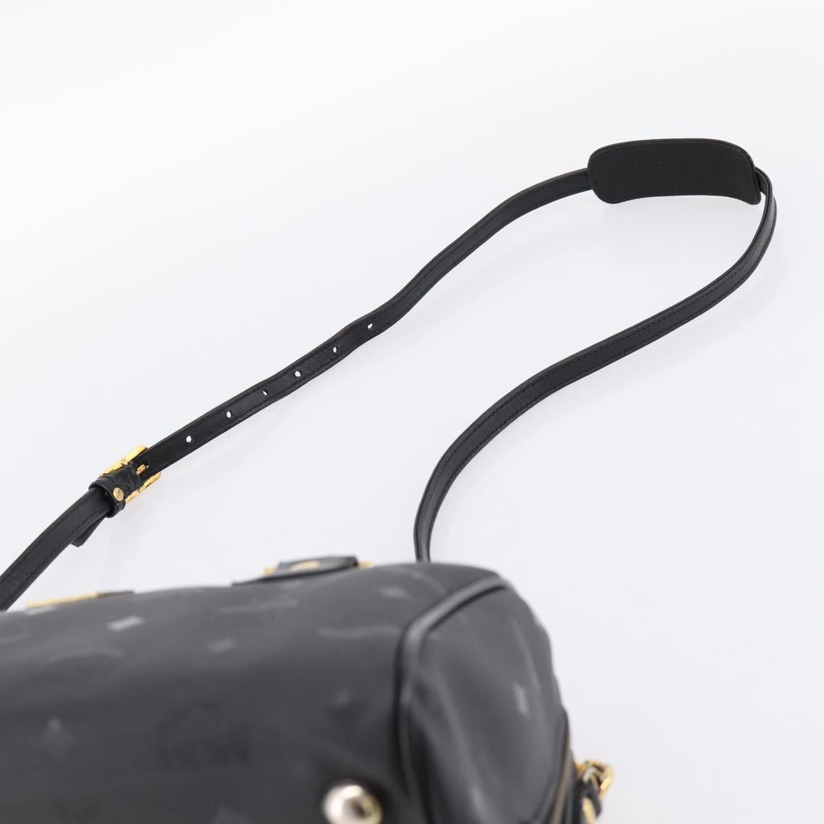 MCM Vicetos Logogram Hand Bag PVC Leather 2way Black Gold Auth 202886A