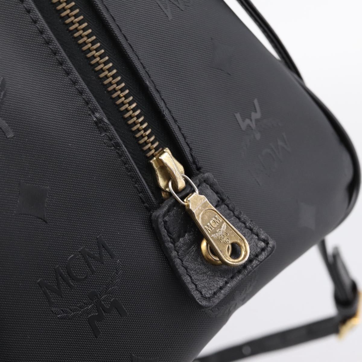 MCM Vicetos Logogram Hand Bag PVC Leather 2way Black Gold Auth 202886A