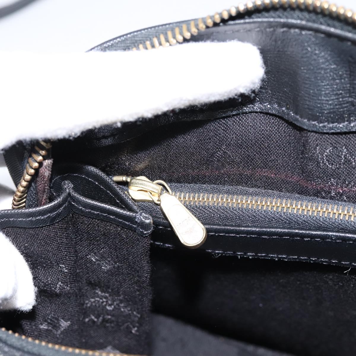 MCM Vicetos Logogram Hand Bag PVC Leather 2way Black Gold Auth 202886A