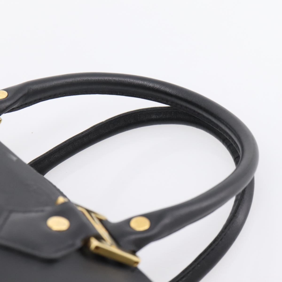 MCM Vicetos Logogram Hand Bag PVC Leather 2way Black Gold Auth 202886A