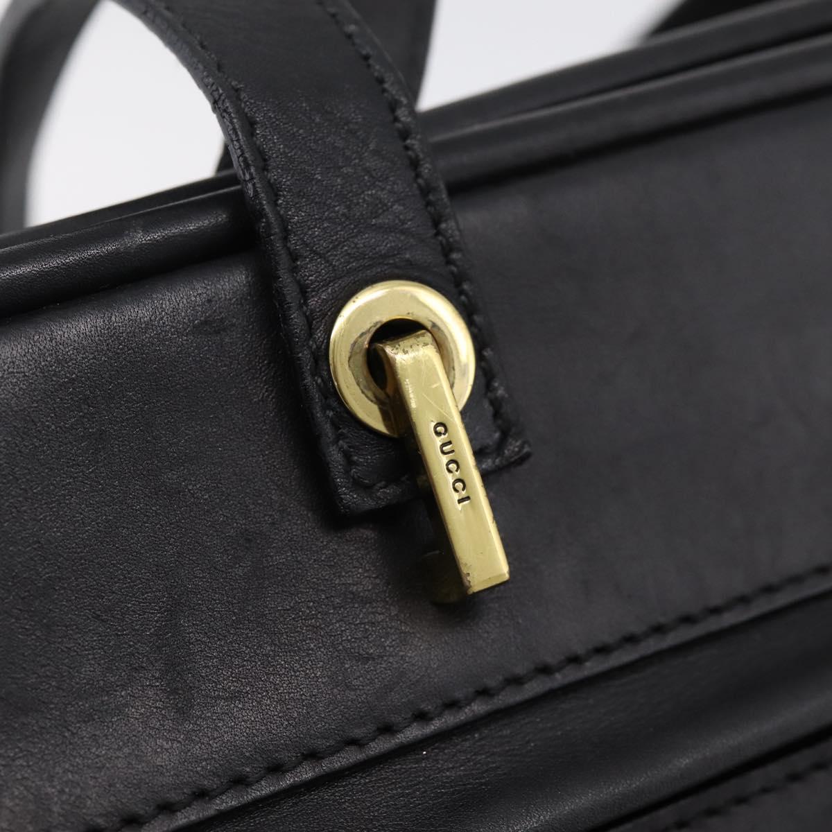 GUCCI GG Canvas Tote Bag Black Gold 92731 Auth 202890A