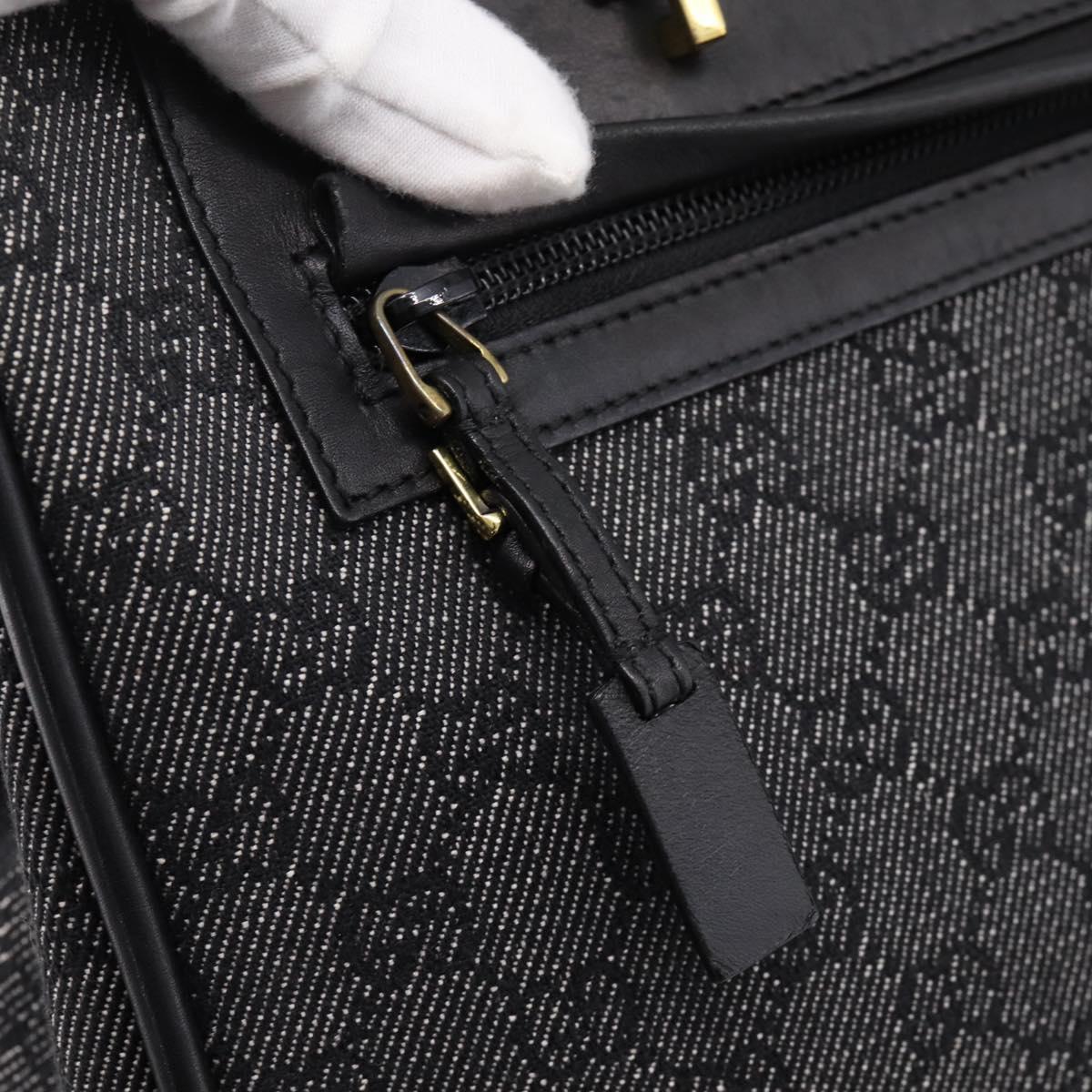 GUCCI GG Canvas Tote Bag Black Gold 92731 Auth 202890A