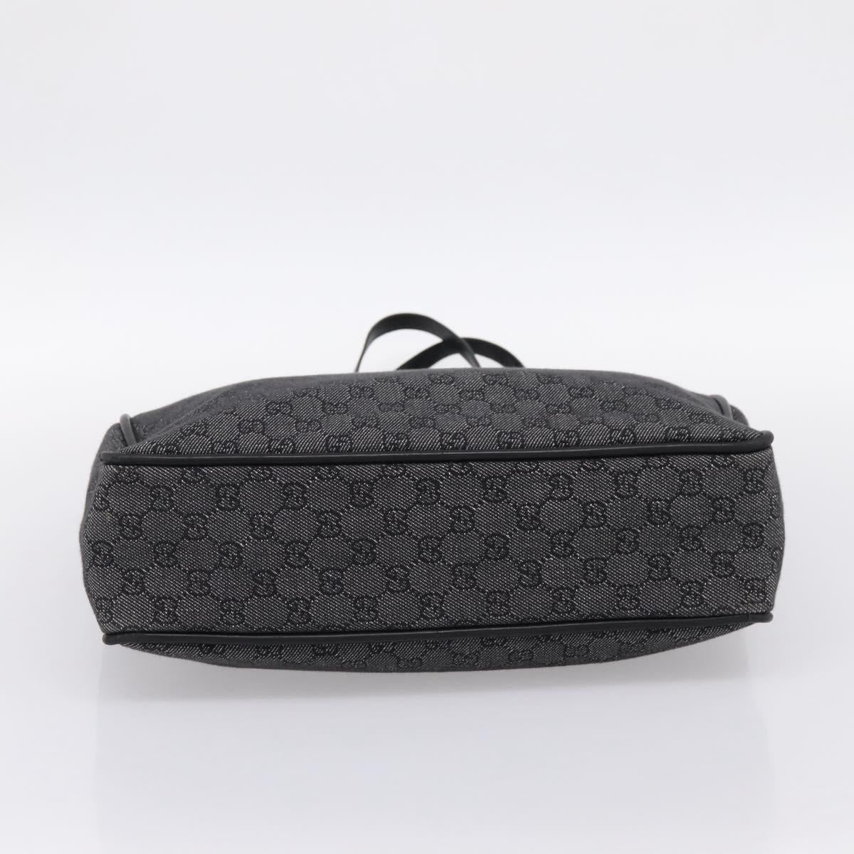 GUCCI GG Canvas Tote Bag Black Gold 92731 Auth 202890A