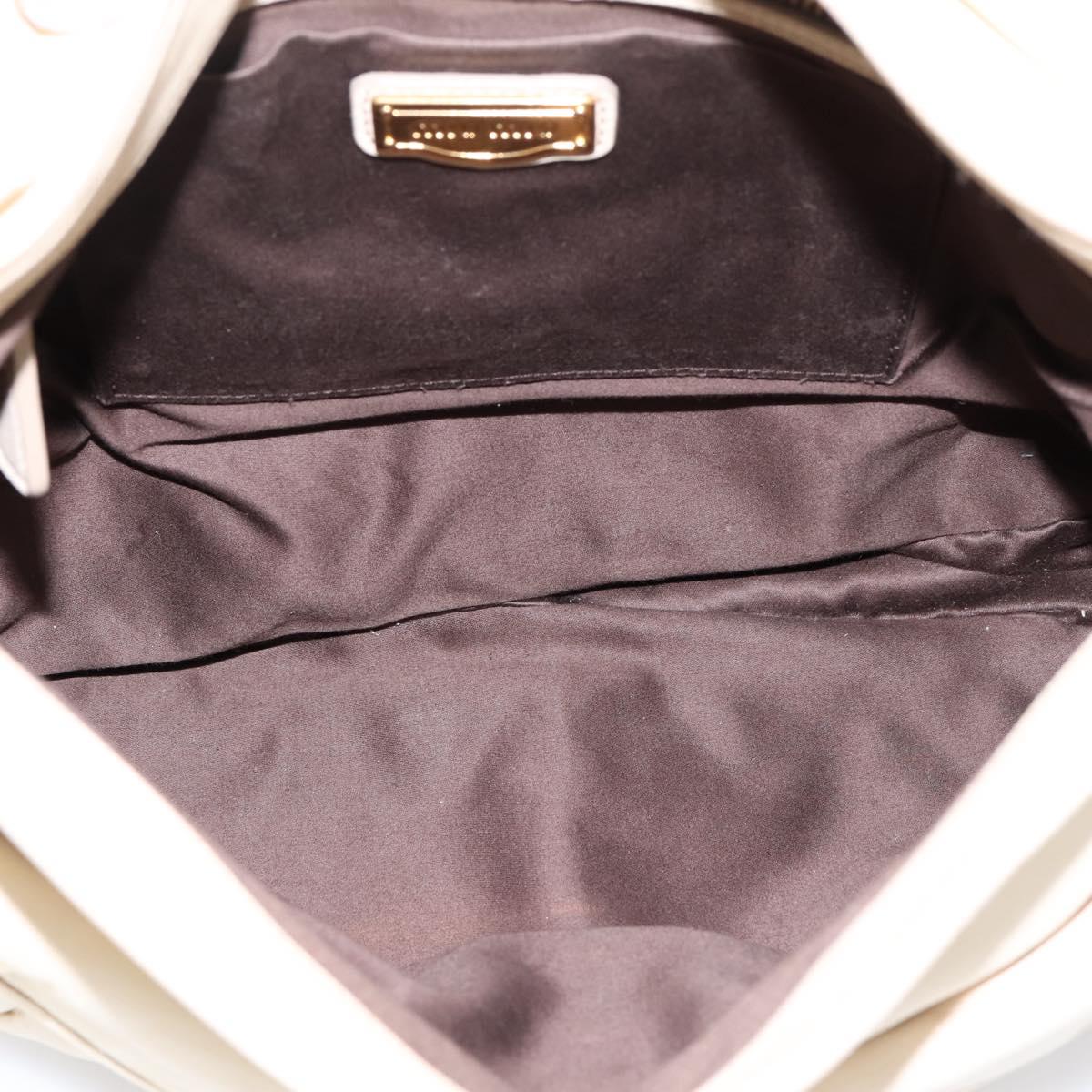 Miu Miu Matelasse Hand Bag Leather 2way Ivory Gold Auth 202893A
