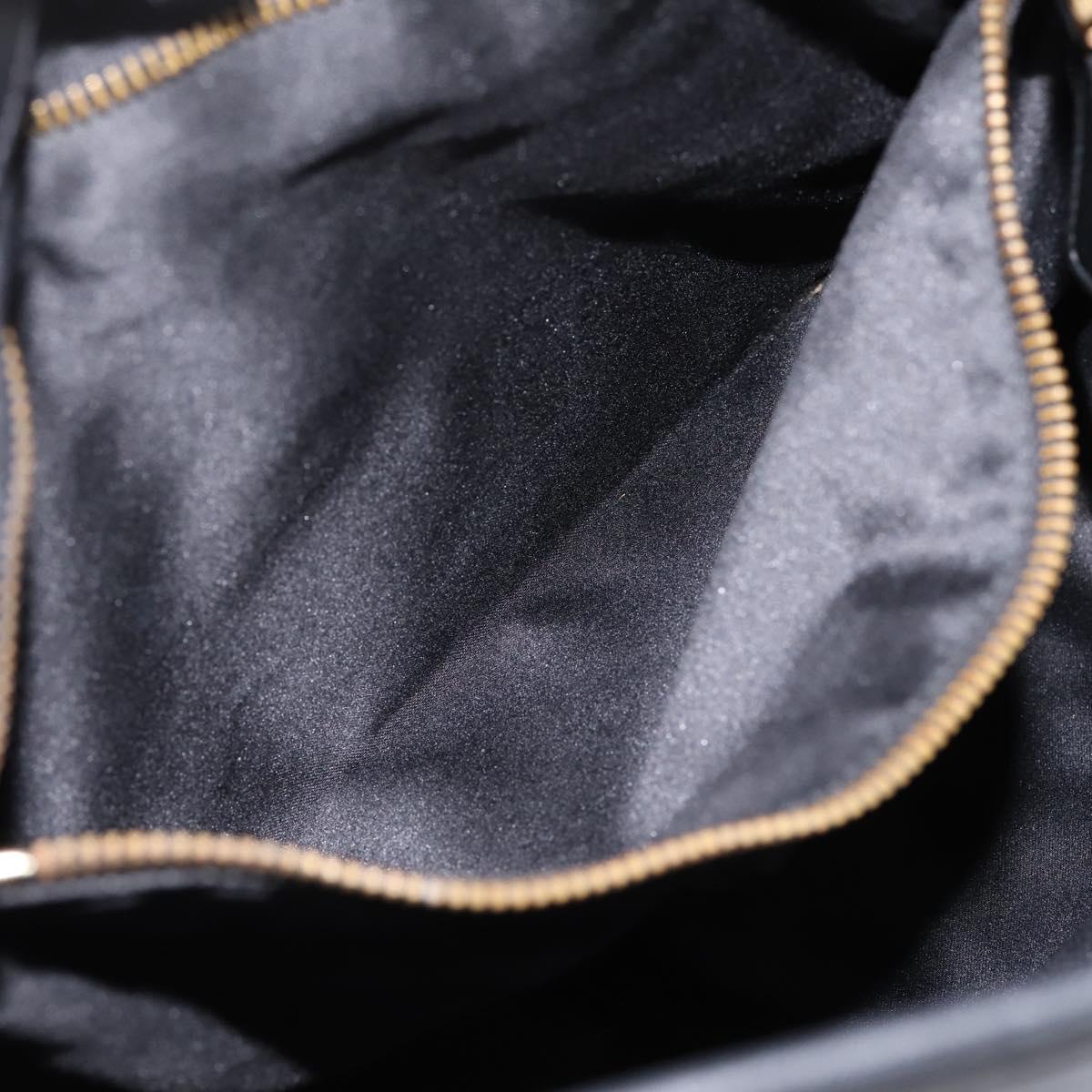 Miu Miu Matelasse Shoulder Bag Leather 2way Black Gold Auth 202894V