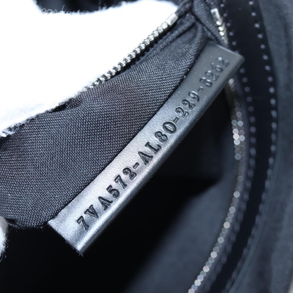 FENDI Newbucket Mamma Baguette Shoulder Bag Wool 2way Black Silver Auth 202909SAV