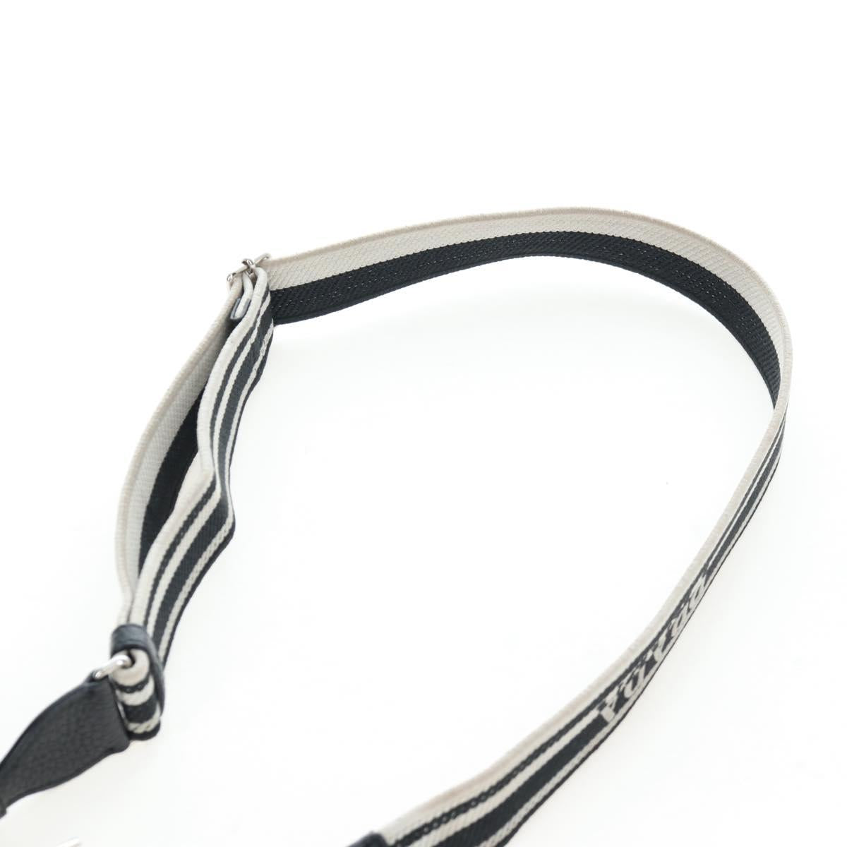 PRADA Shoulder Bag Vittero Dino Leather Black Silver Auth 202911V
