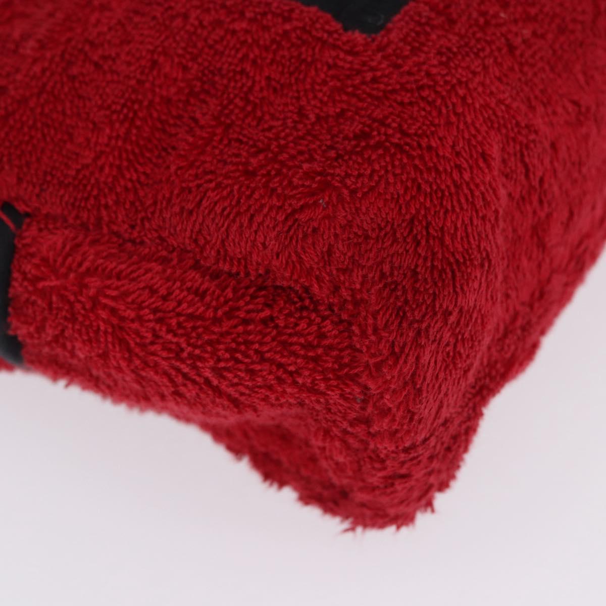Christian Dior Hand Bag Pile Red Auth 202913
