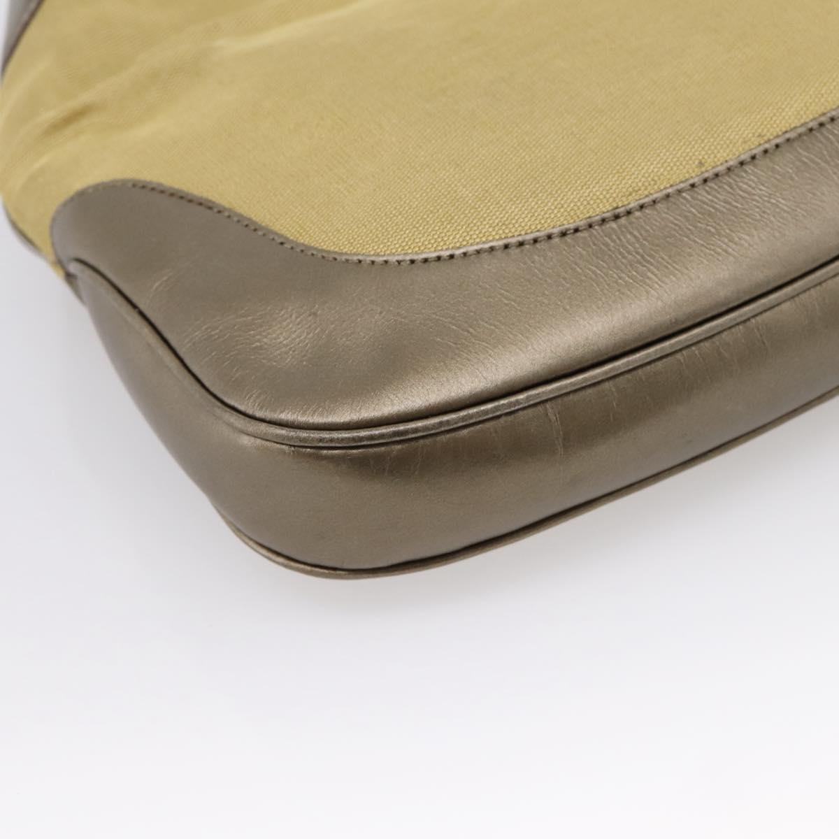 GUCCI Jackie Sherry Line Shoulder Bag Canvas Beige Gold 001 3306 Auth 202921A