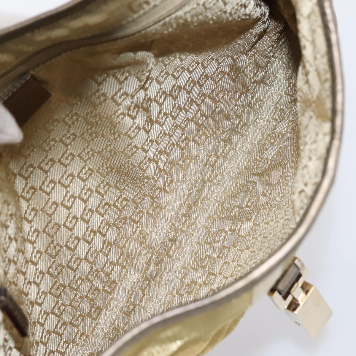 GUCCI Jackie Sherry Line Shoulder Bag Canvas Beige Gold 001 3306 Auth 202921A
