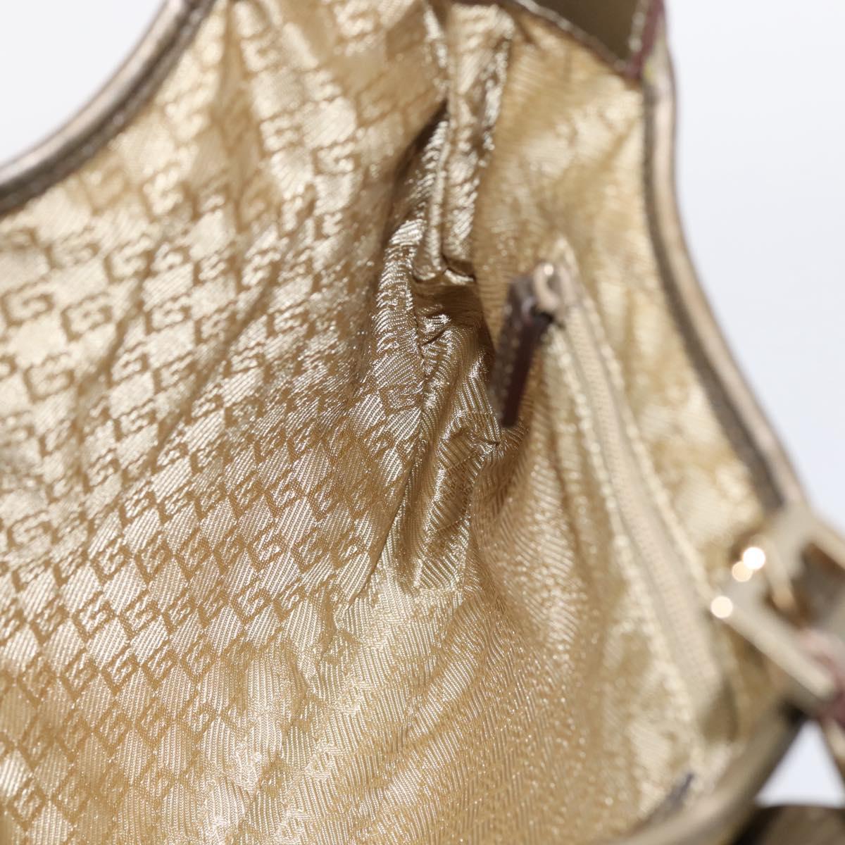 GUCCI Jackie Sherry Line Shoulder Bag Canvas Beige Gold 001 3306 Auth 202921A