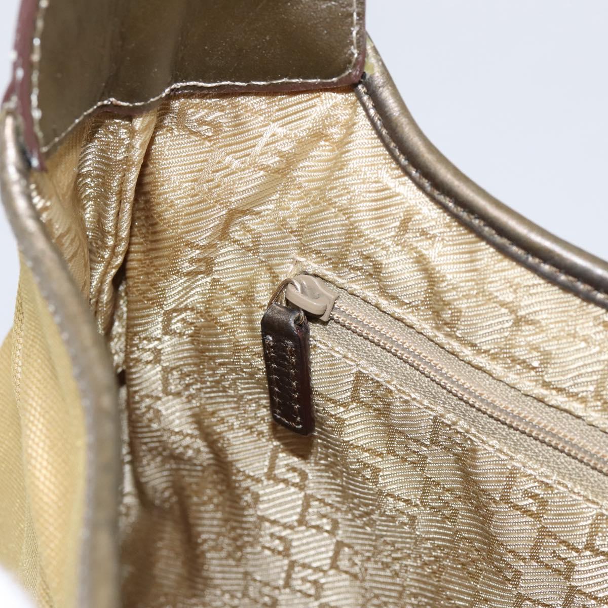 GUCCI Jackie Sherry Line Shoulder Bag Canvas Beige Gold 001 3306 Auth 202921A