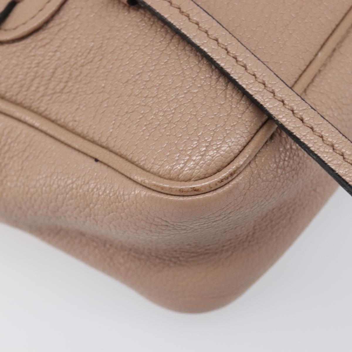 Miu Miu Shoulder Bag Leather Beige Gold Auth 202924A