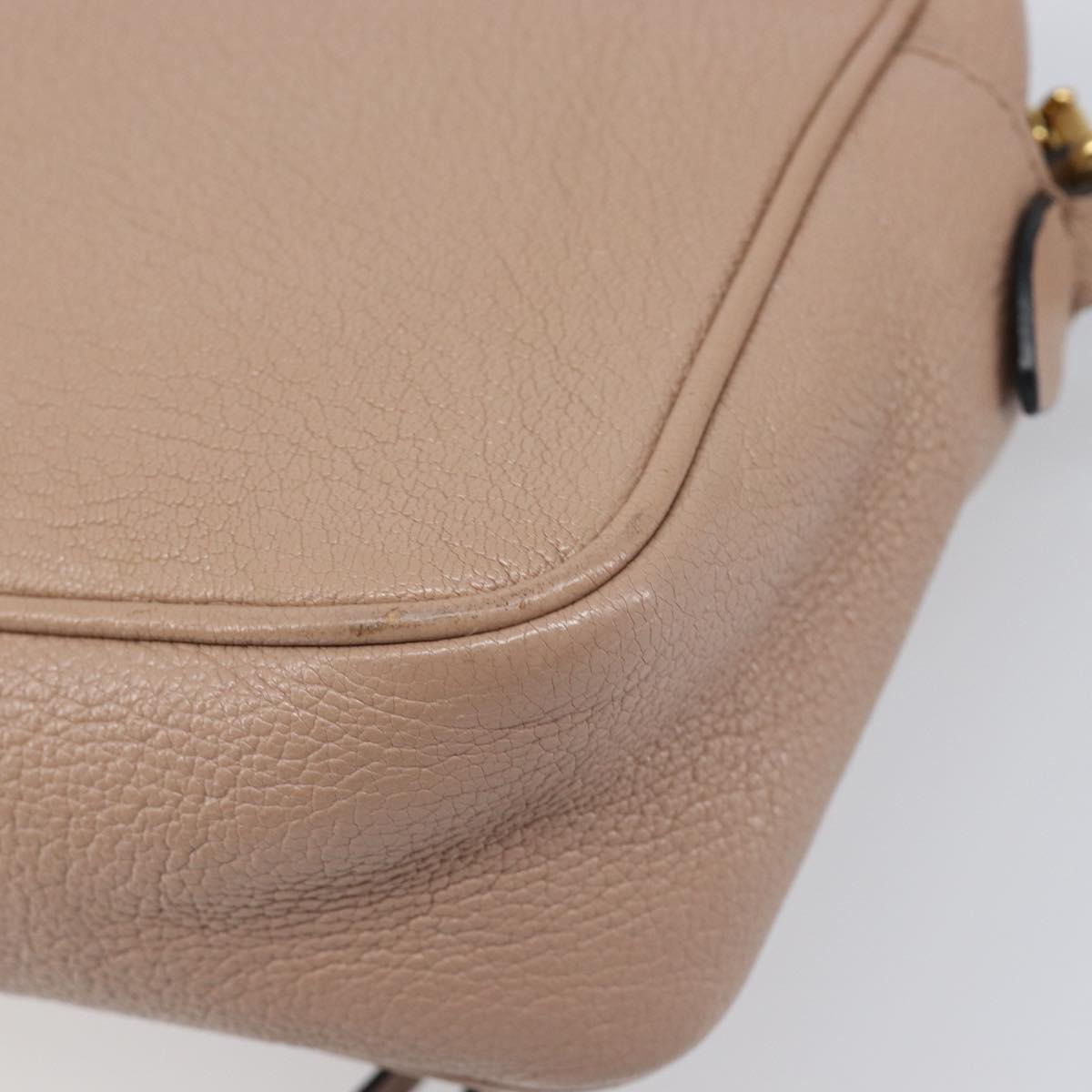 Miu Miu Shoulder Bag Leather Beige Gold Auth 202924A