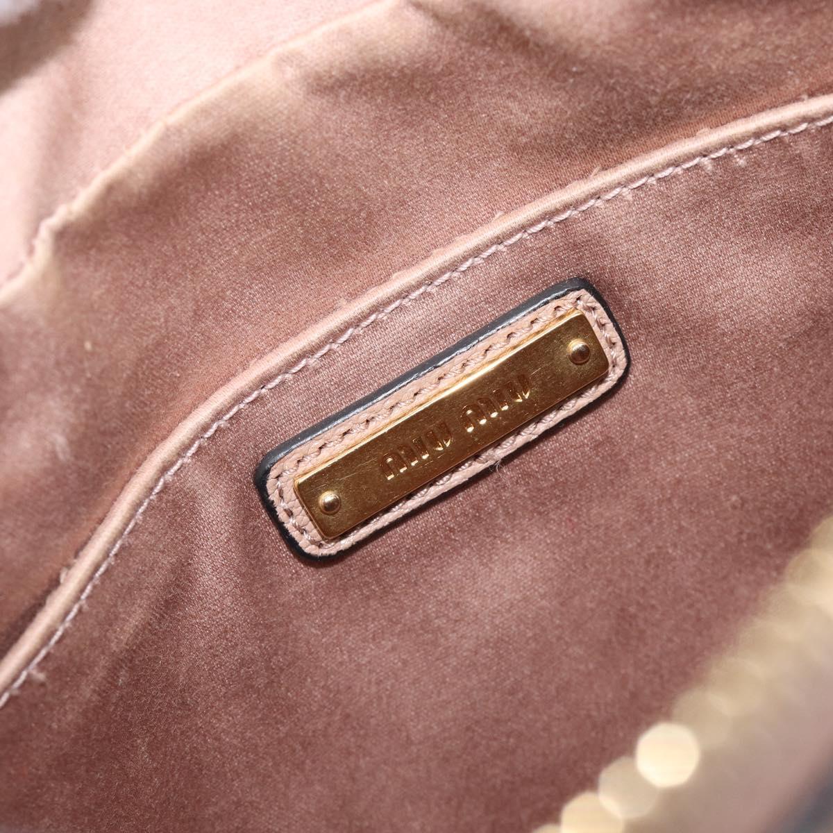 Miu Miu Shoulder Bag Leather Beige Gold Auth 202924A
