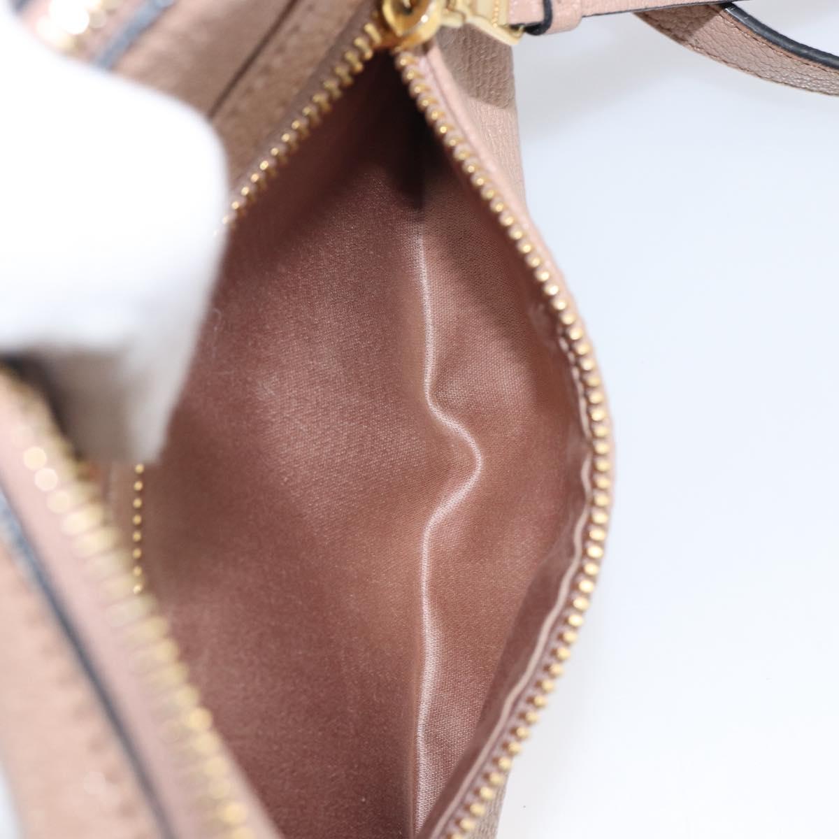 Miu Miu Shoulder Bag Leather Beige Gold Auth 202924A