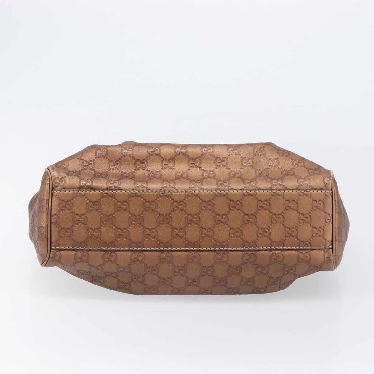 GUCCI GG Canvas Guccissima Tote Bag Leather Bronze Gold 211944 Auth 202927V