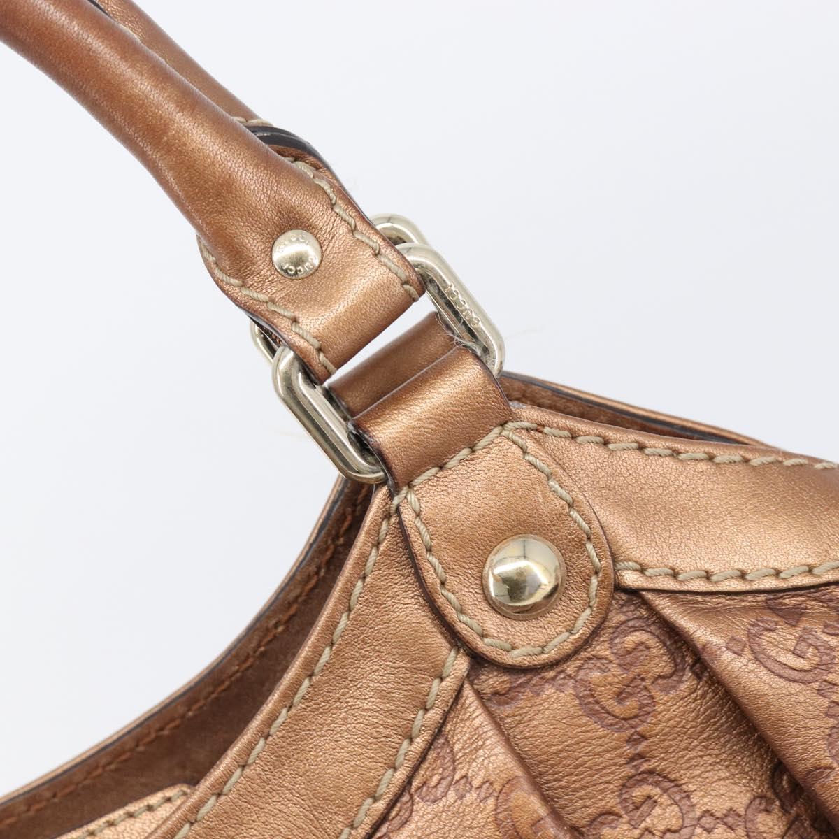 GUCCI GG Canvas Guccissima Tote Bag Leather Bronze Gold 211944 Auth 202927V