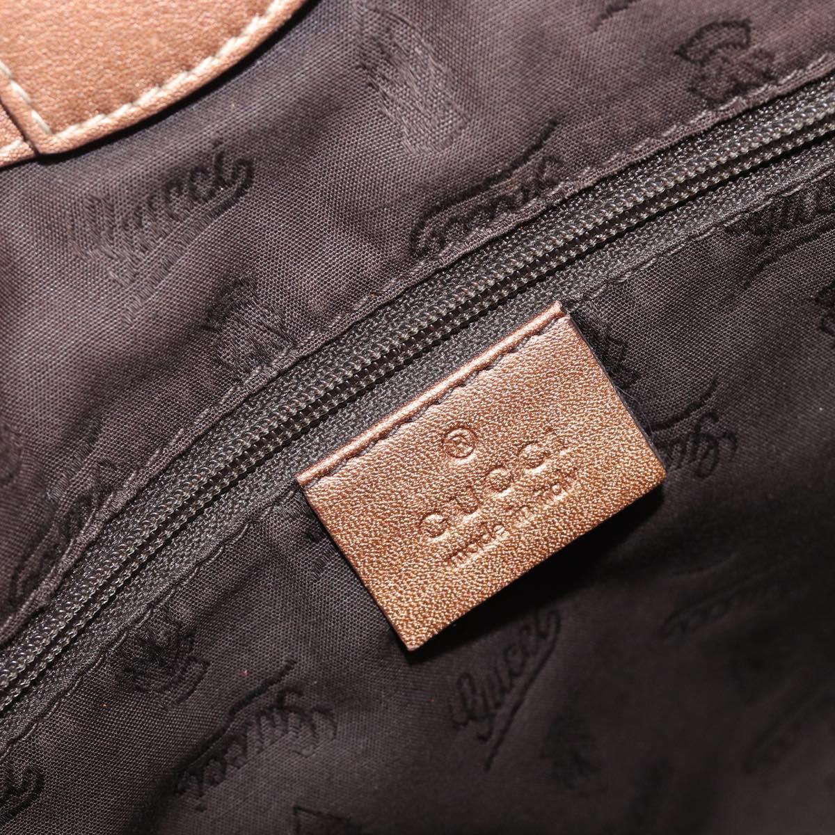 GUCCI GG Canvas Guccissima Tote Bag Leather Bronze Gold 211944 Auth 202927V