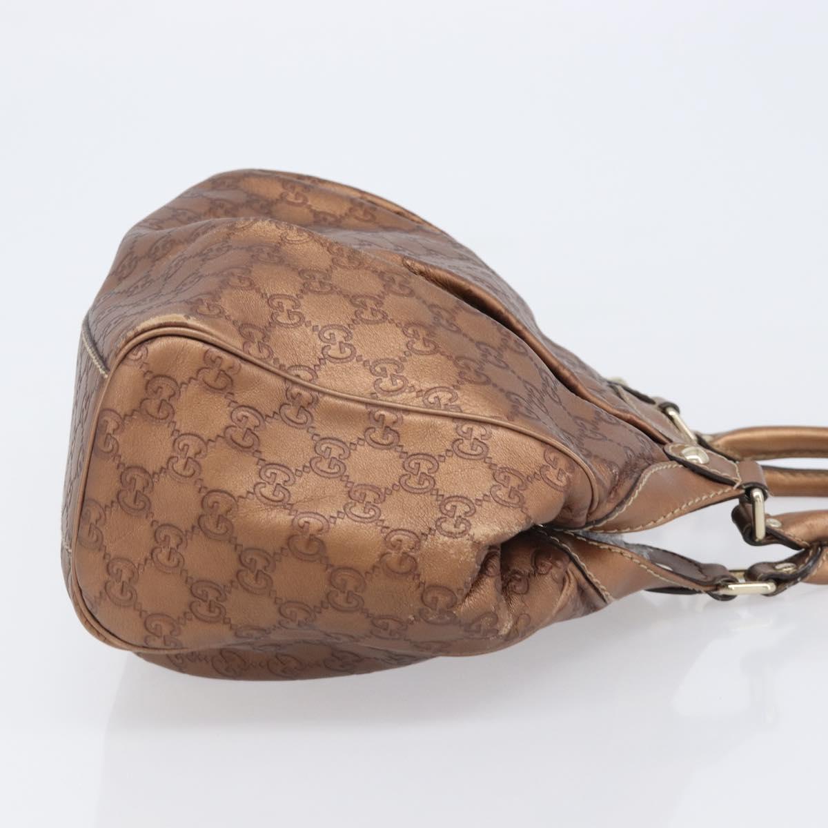 GUCCI GG Canvas Guccissima Tote Bag Leather Bronze Gold 211944 Auth 202927V
