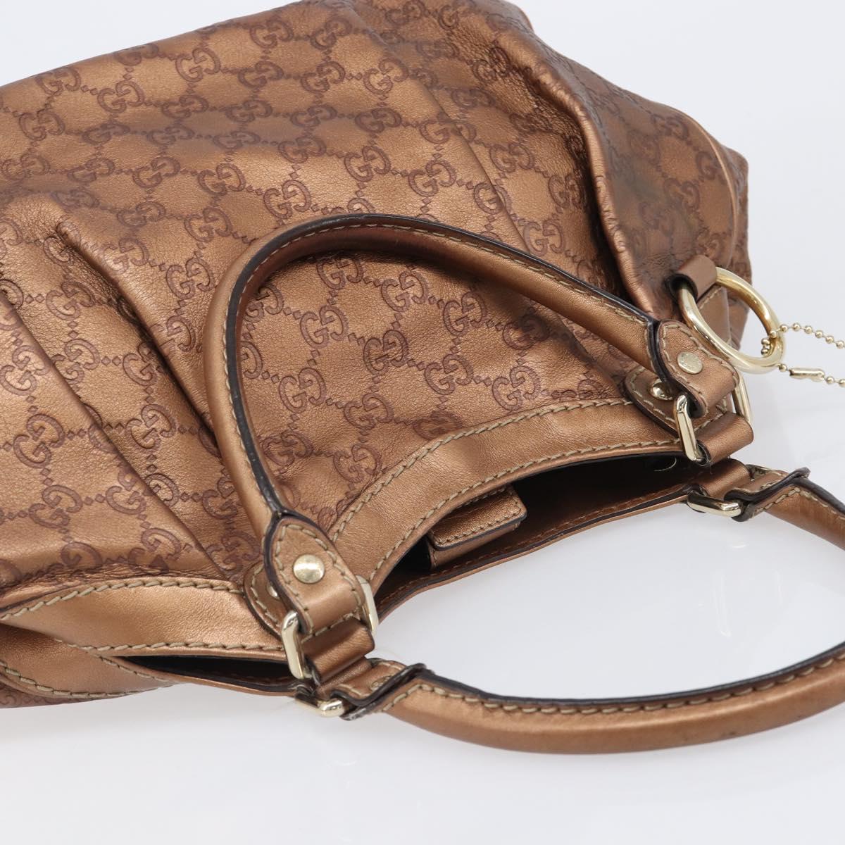 GUCCI GG Canvas Guccissima Tote Bag Leather Bronze Gold 211944 Auth 202927V