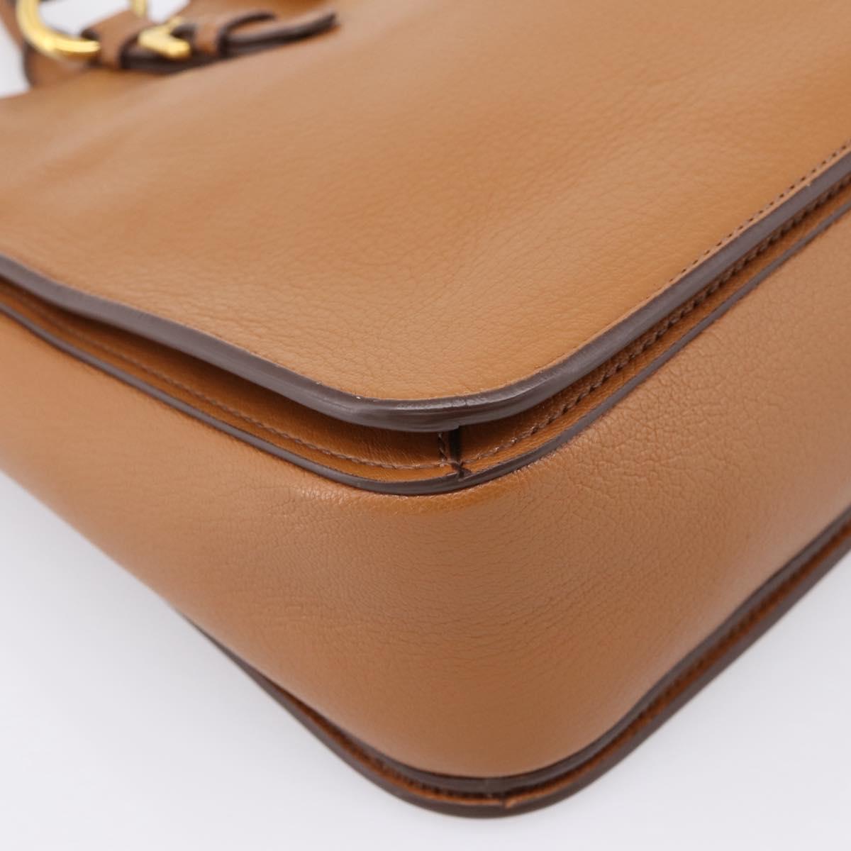 Miu Miu Hand Bag Leather 2way Brown Gold Auth 202932V