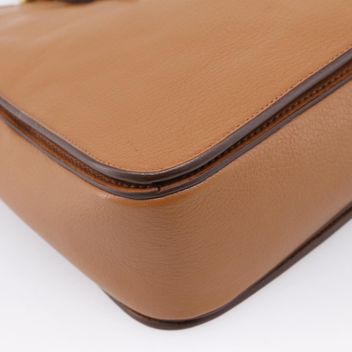 Miu Miu Hand Bag Leather 2way Brown Gold Auth 202932V