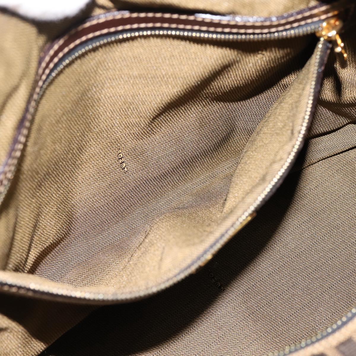 FENDI Zucca Canvas Hand Bag 2way Brown Gold Auth 202934