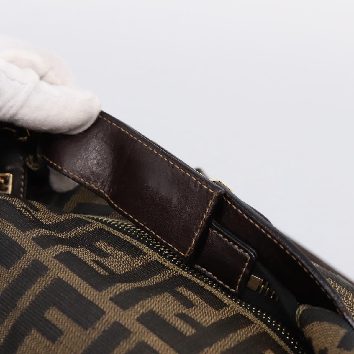 FENDI Zucca Canvas Hand Bag 2way Brown Gold Auth 202934