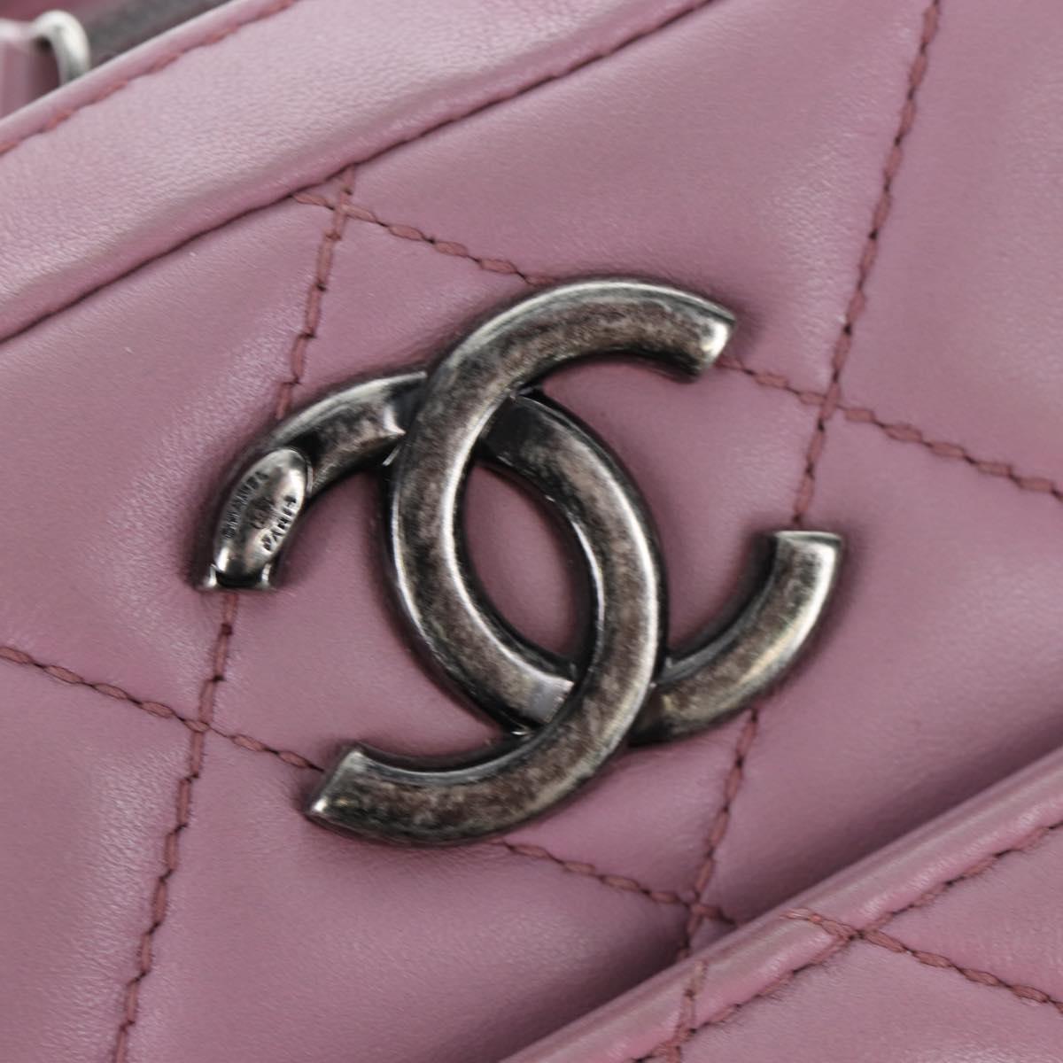 CHANEL Trendy CC Matelasse Chain Bag Lamb Skin 2way Pink CC Auth 202938SAM