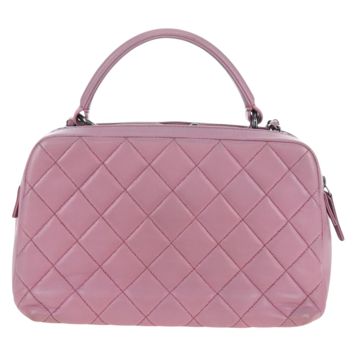 CHANEL Trendy CC Matelasse Chain Bag Lamb Skin 2way Pink CC Auth 202938SAM