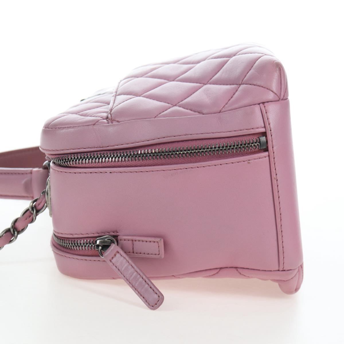 CHANEL Trendy CC Matelasse Chain Bag Lamb Skin 2way Pink CC Auth 202938SAM