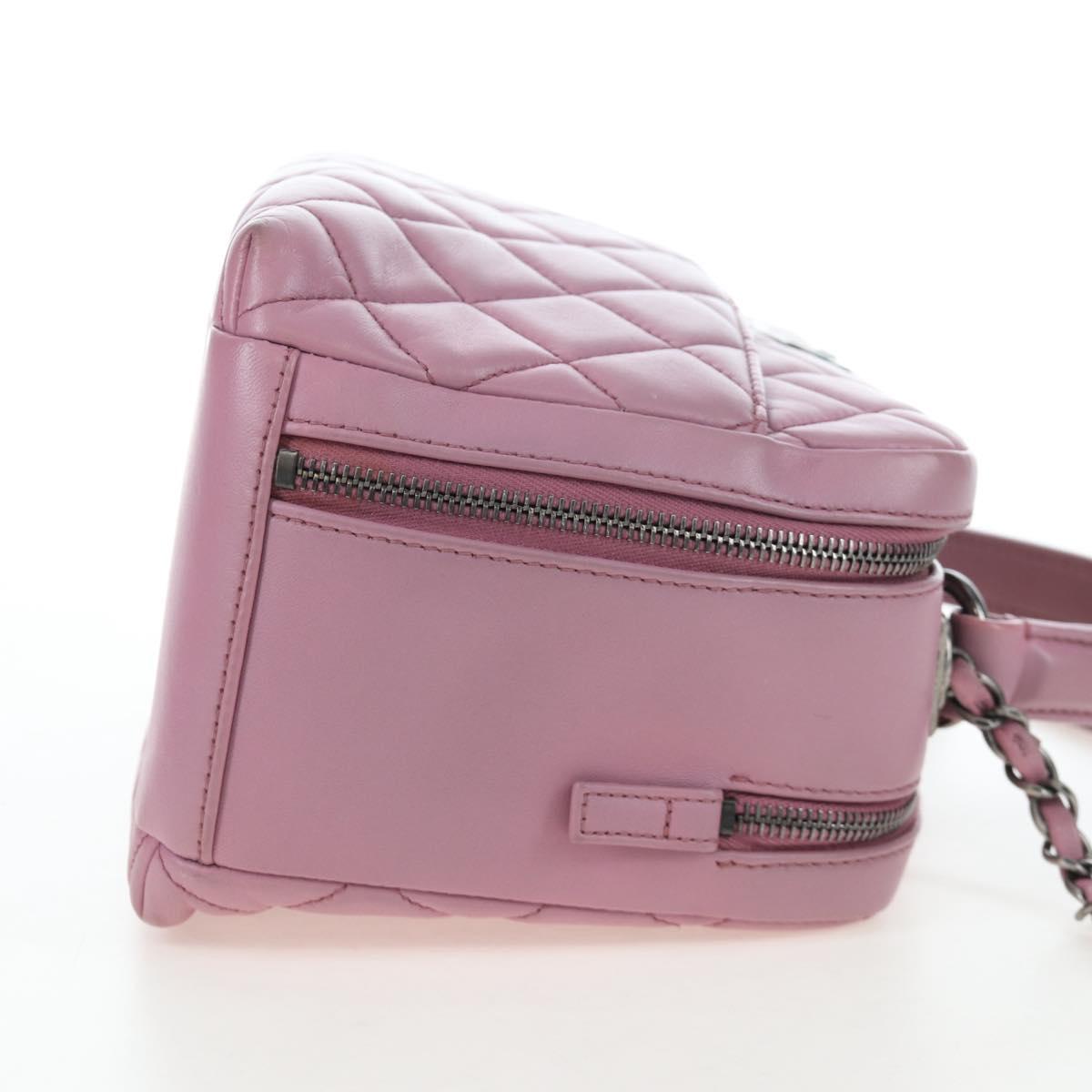 CHANEL Trendy CC Matelasse Chain Bag Lamb Skin 2way Pink CC Auth 202938SAM