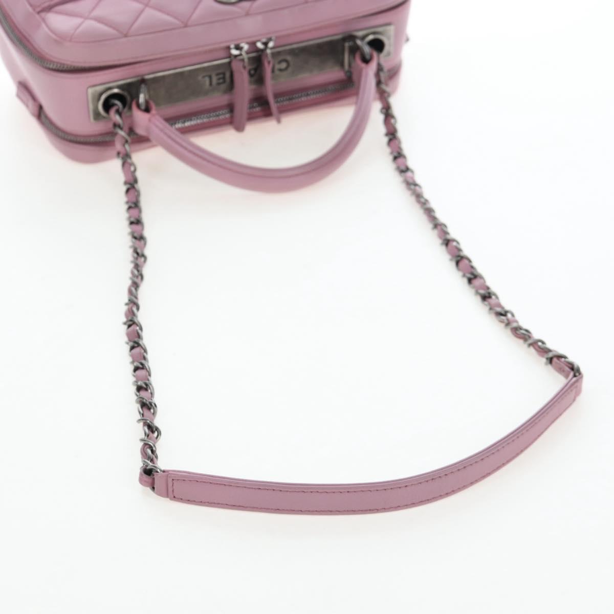 CHANEL Trendy CC Matelasse Chain Bag Lamb Skin 2way Pink CC Auth 202938SAM