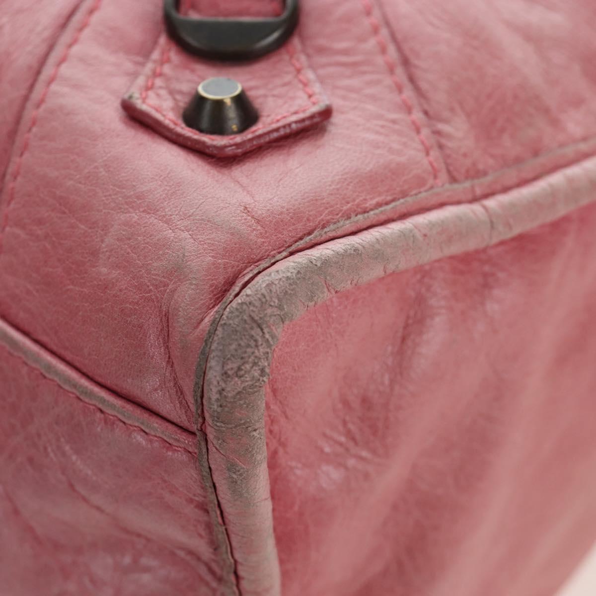 BALENCIAGA The Part Time Hand Bag Leather 2way Pink 168028 Auth 202939V