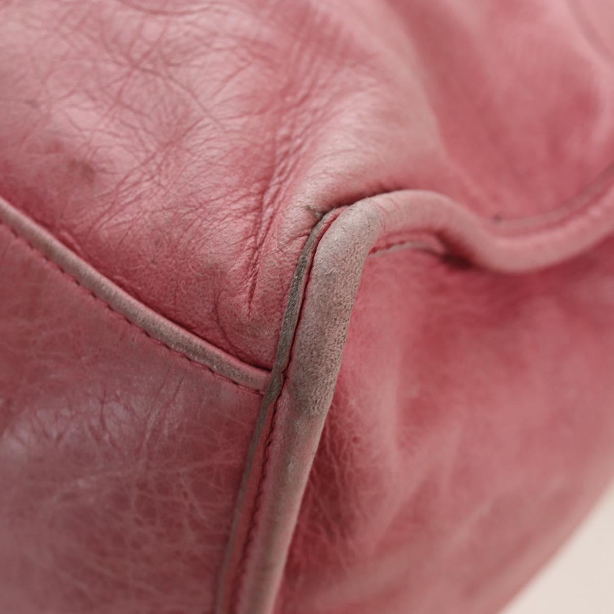 BALENCIAGA The Part Time Hand Bag Leather 2way Pink 168028 Auth 202939V