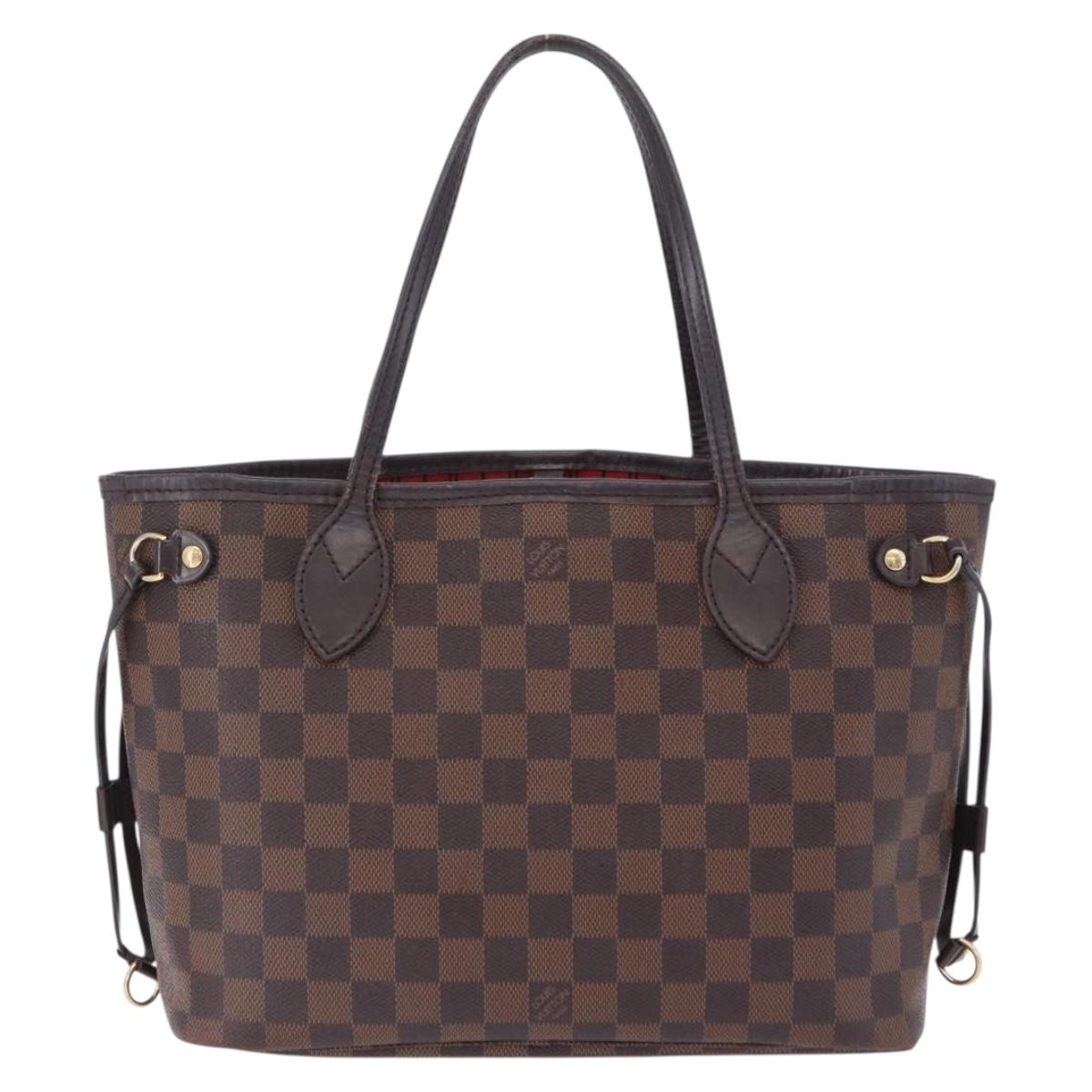LOUIS VUITTON Damier Ebene Neverfull PM Tote Bag N51109 LV Auth 202940A