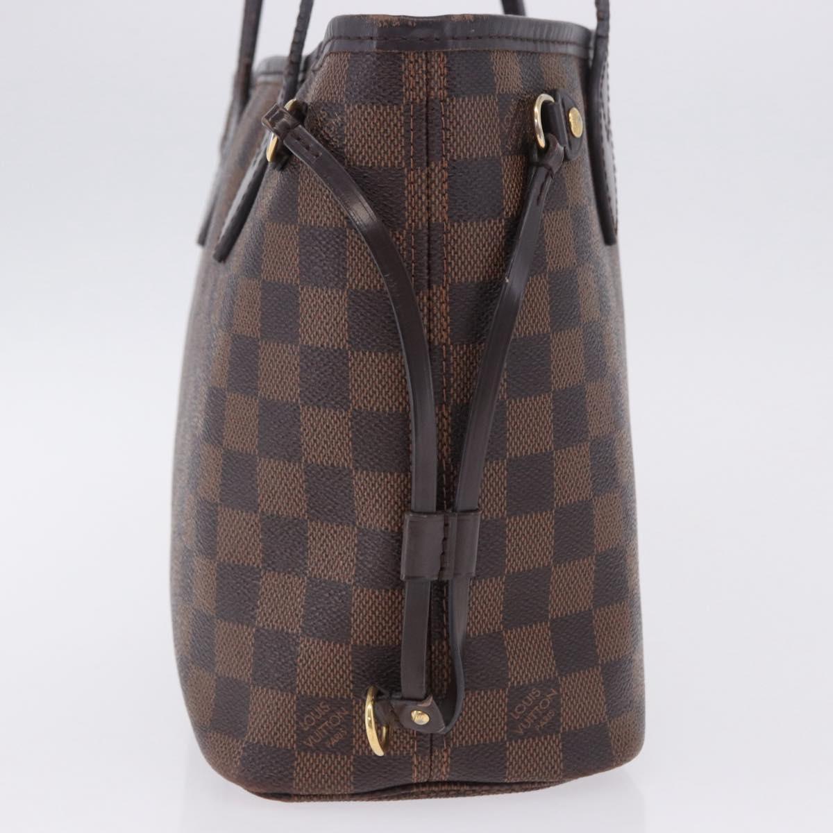 LOUIS VUITTON Damier Ebene Neverfull PM Tote Bag N51109 LV Auth 202940A