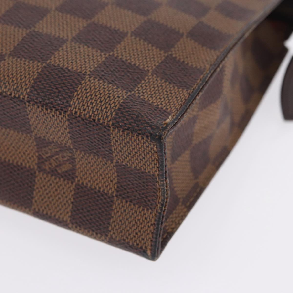 LOUIS VUITTON Damier Ebene Poche Toilette 26 Pouch N47543 LV Auth 202941