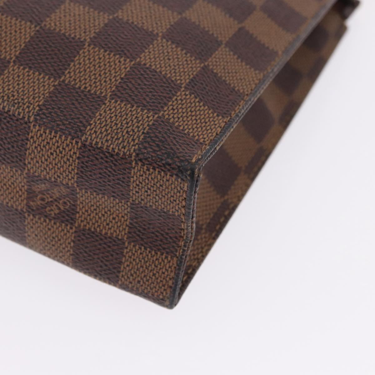 LOUIS VUITTON Damier Ebene Poche Toilette 26 Pouch N47543 LV Auth 202941