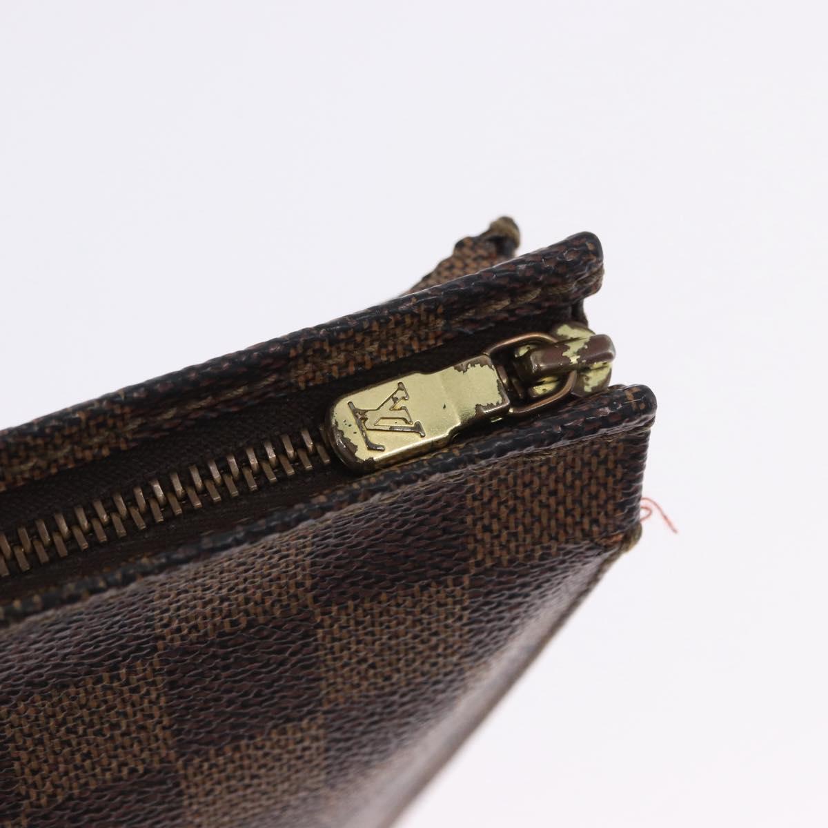 LOUIS VUITTON Damier Ebene Poche Toilette 26 Pouch N47543 LV Auth 202941