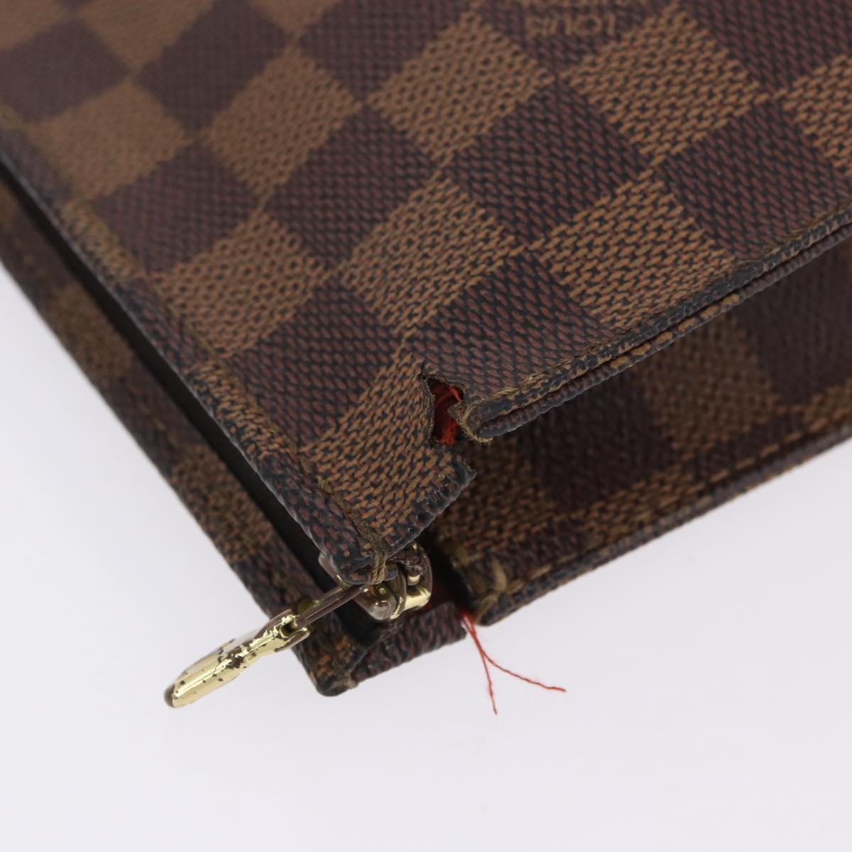 LOUIS VUITTON Damier Ebene Poche Toilette 26 Pouch N47543 LV Auth 202941