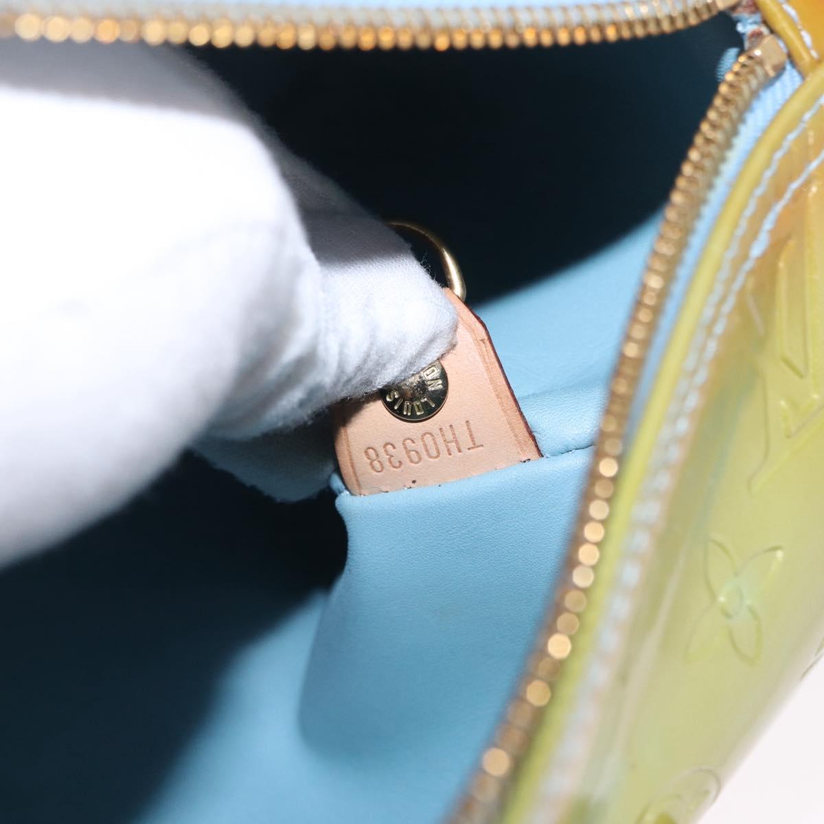 LOUIS VUITTON Monogram Vernis Bedford Hand Bag Baby Blue M91007 LV Auth 202943V