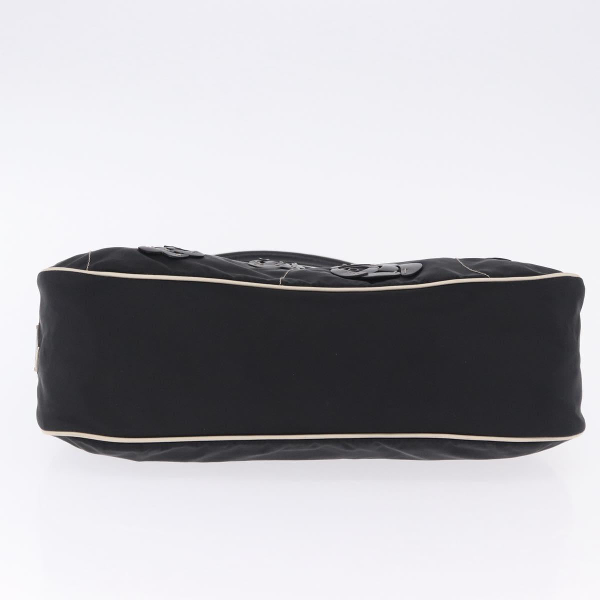 PRADA Shoulder Bag Nylon Black Silver Auth 202952V