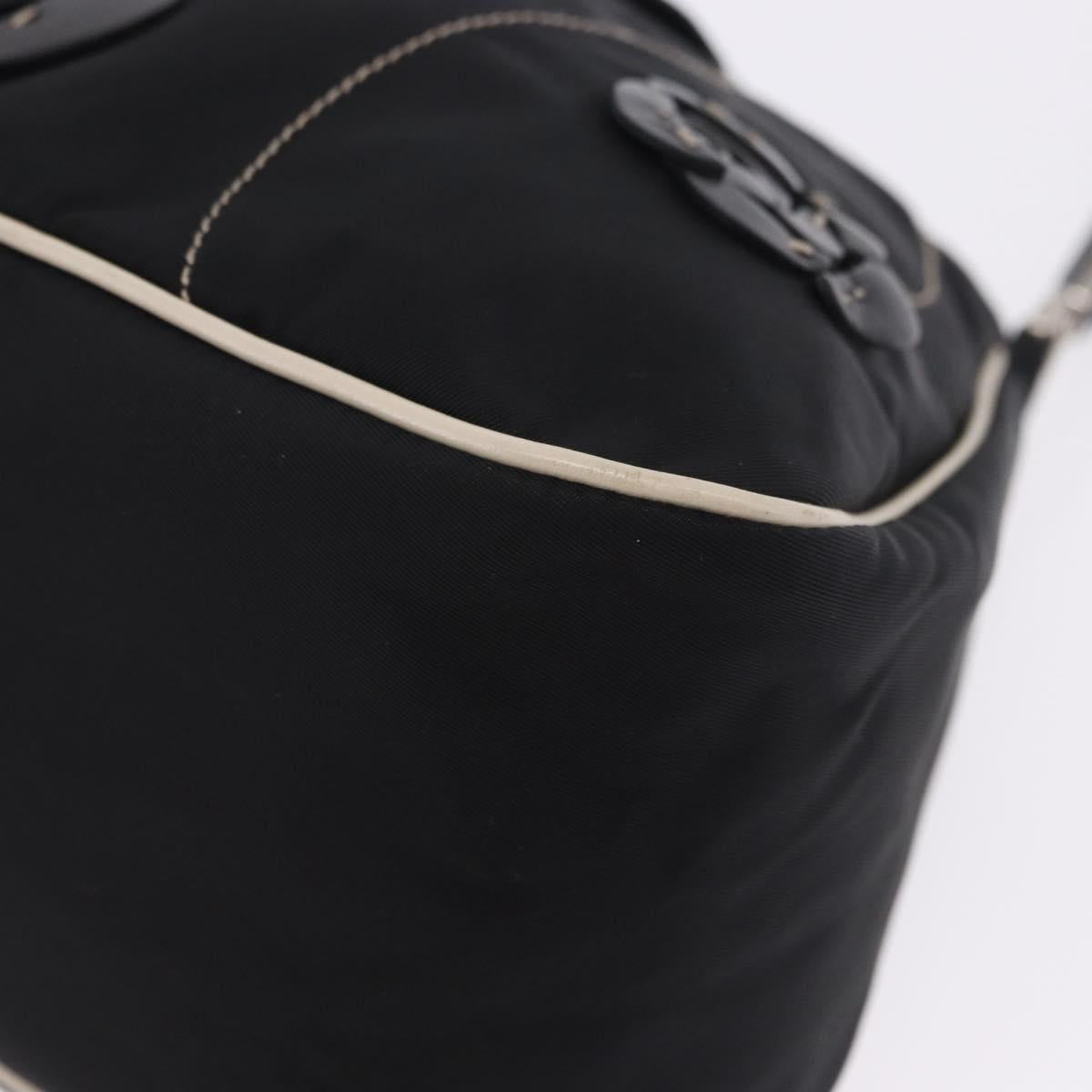 PRADA Shoulder Bag Nylon Black Silver Auth 202952V