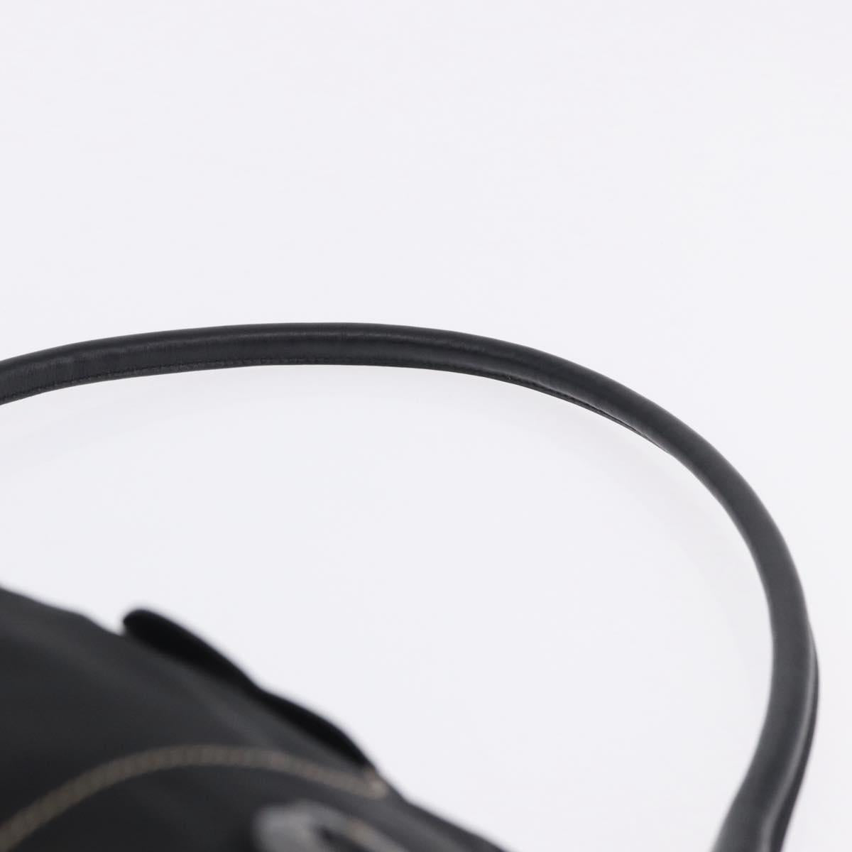 PRADA Shoulder Bag Nylon Black Silver Auth 202952V