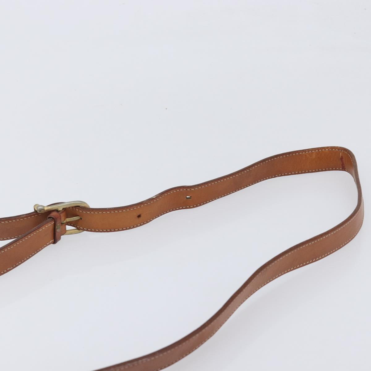 CELINE Macadam Canvas Circle Shoulder Bag PVC Leather Brown Gold Auth 202958
